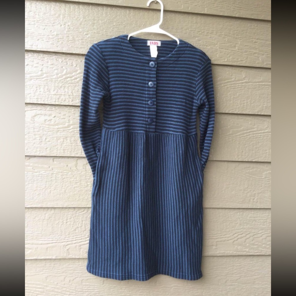 Fads Juniors striped dress long sleeve size 5 petite cotton vintage